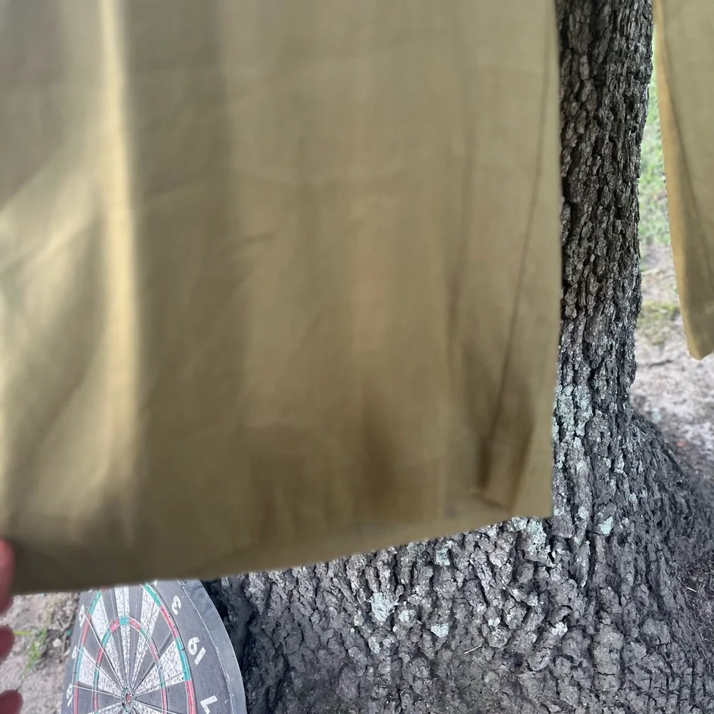 J. JILL LINEN BLEND 4X PLUS OLIVE OIL LOOSE FIT WIDE LEG PANTS
